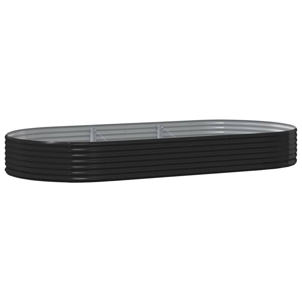 Garden Planter Powder-coated Steel 296x140x36 cm Anthracite