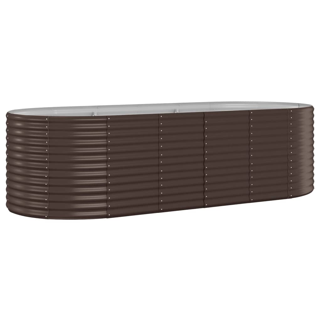 Garden Planter Powder-coated Steel 249x100x68 cm Brown
