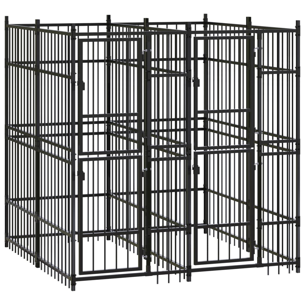 Outdoor Dog Kennel Steel 3.69 m2