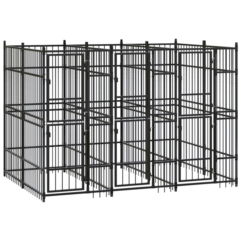 Outdoor Dog Kennel Steel 5.53 m2