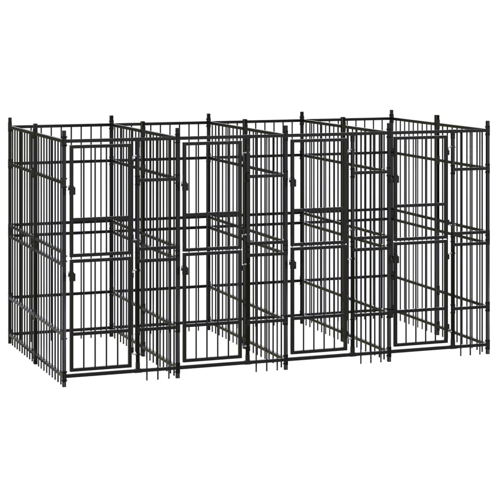 Outdoor Dog Kennel Steel 7.37 m2
