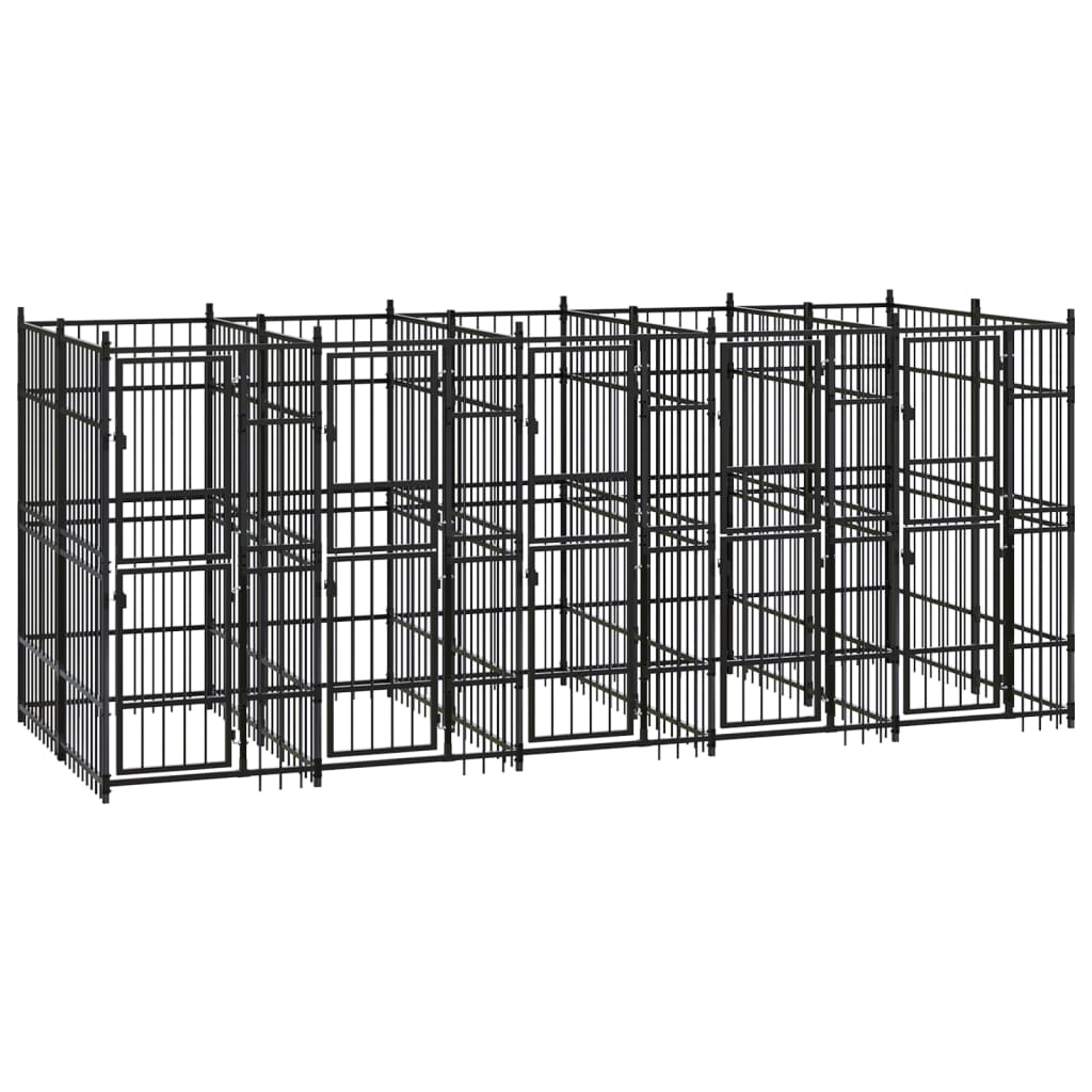 Outdoor Dog Kennel Steel 9.22 m2