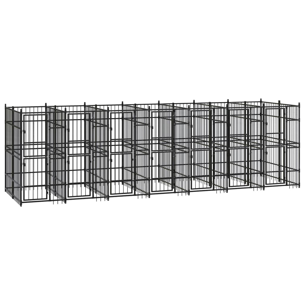 Outdoor Dog Kennel Steel 12.9 m2