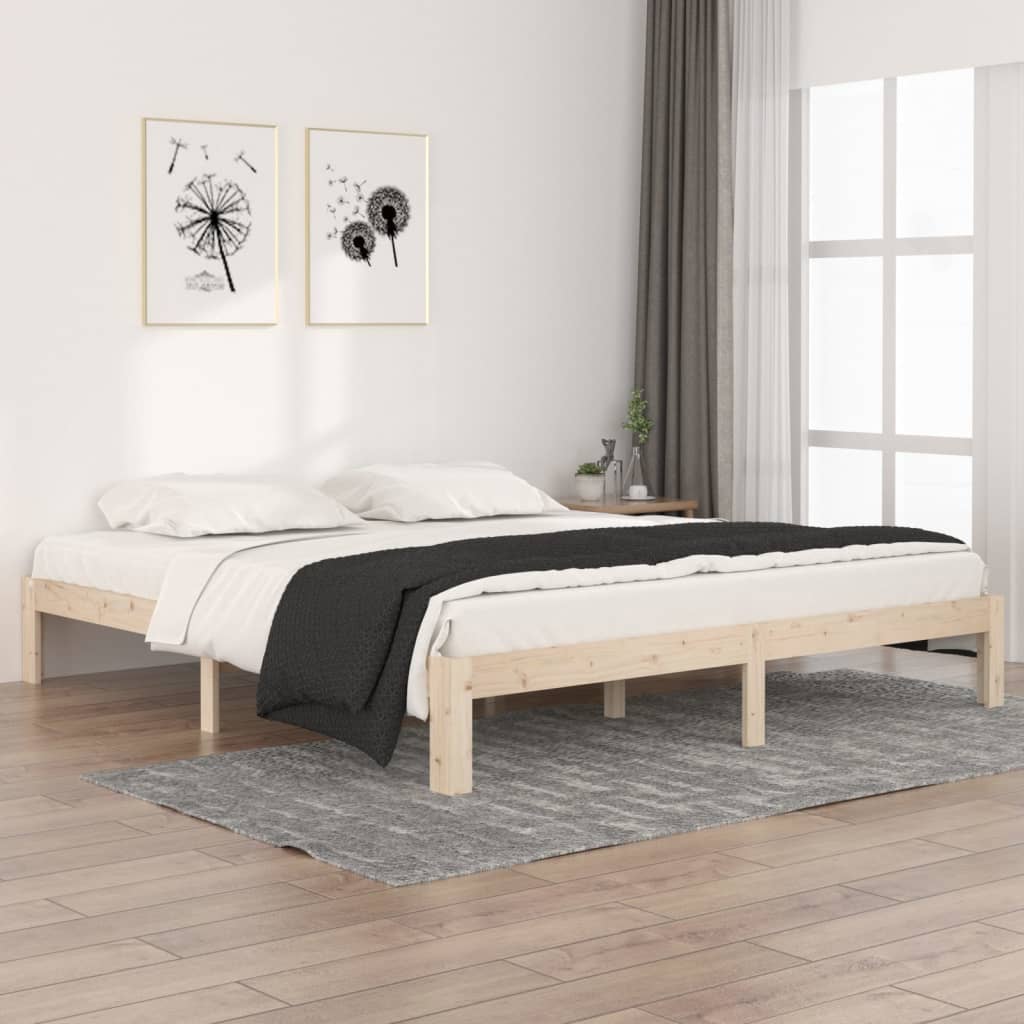 Bed Frame Solid Wood 180x200 cm Super King Size