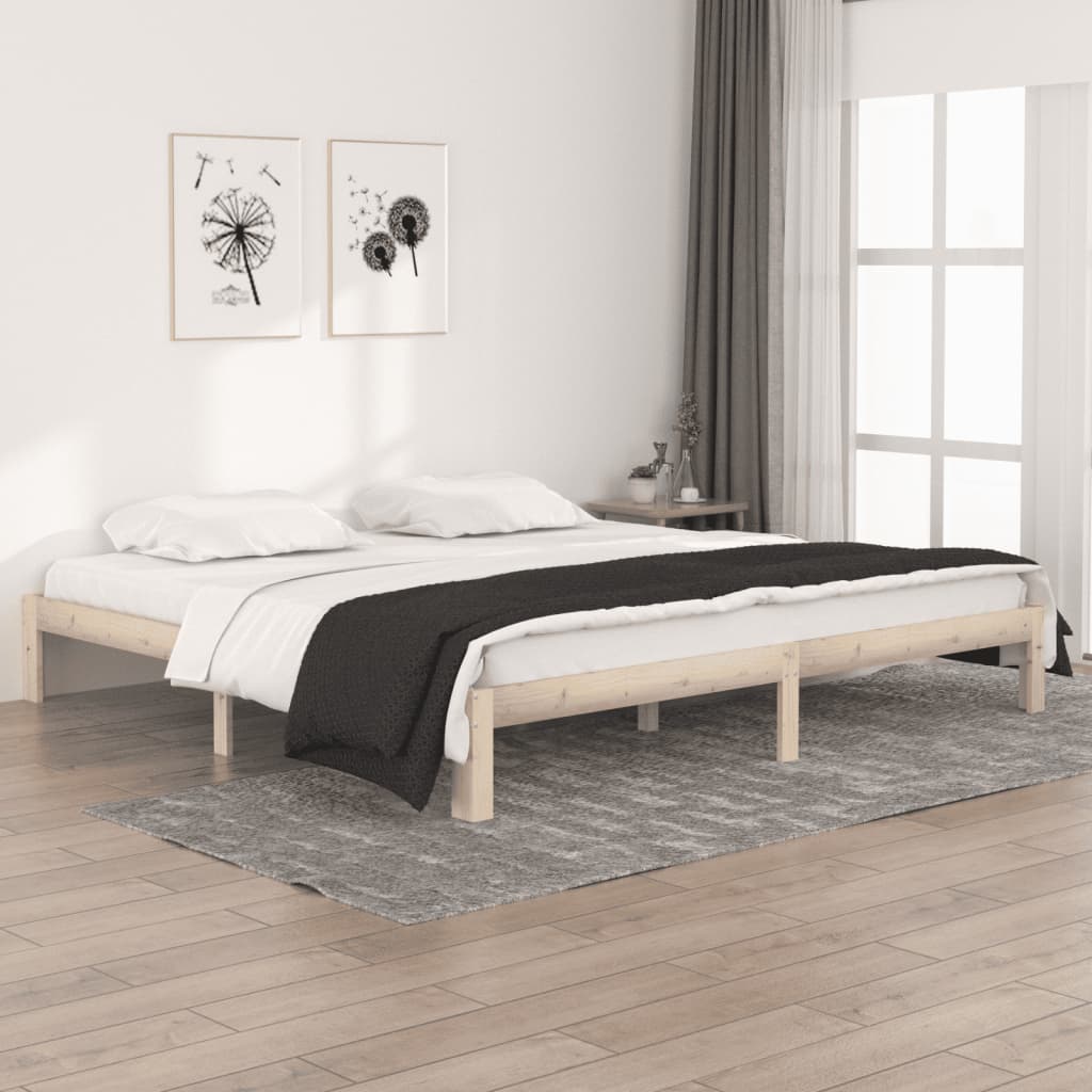 Bed Frame Solid Wood Pine 200x200 cm