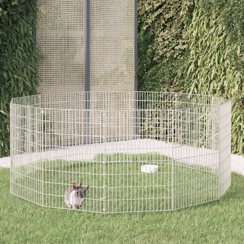 12-Panel Rabbit Cage 54x80 cm Galvanised Iron