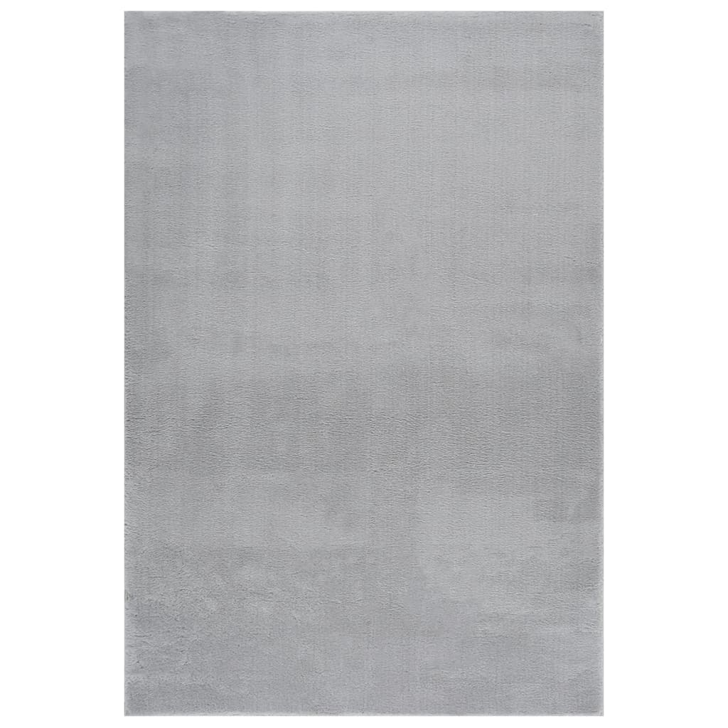 Washable Rug Soft Shaggy 160x230 cm Anti Slip Grey