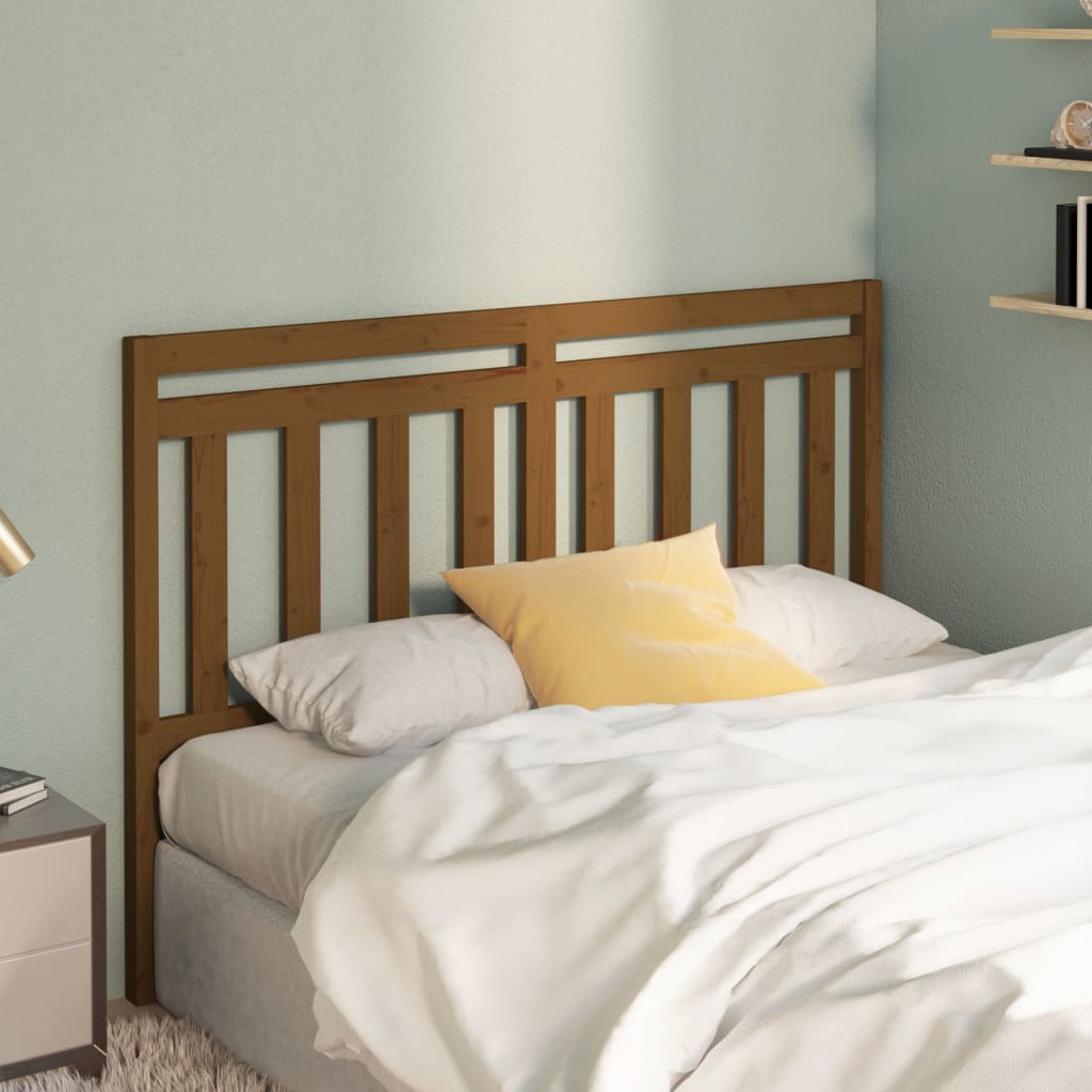 Bed Headboard Honey Brown 126x4x100cm Solid Wood Pine