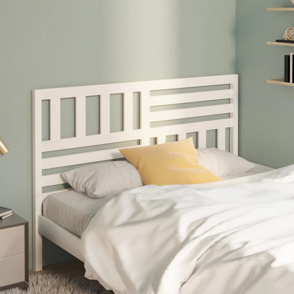 Bed Headboard White 126x4x100cm Solid Wood Pine