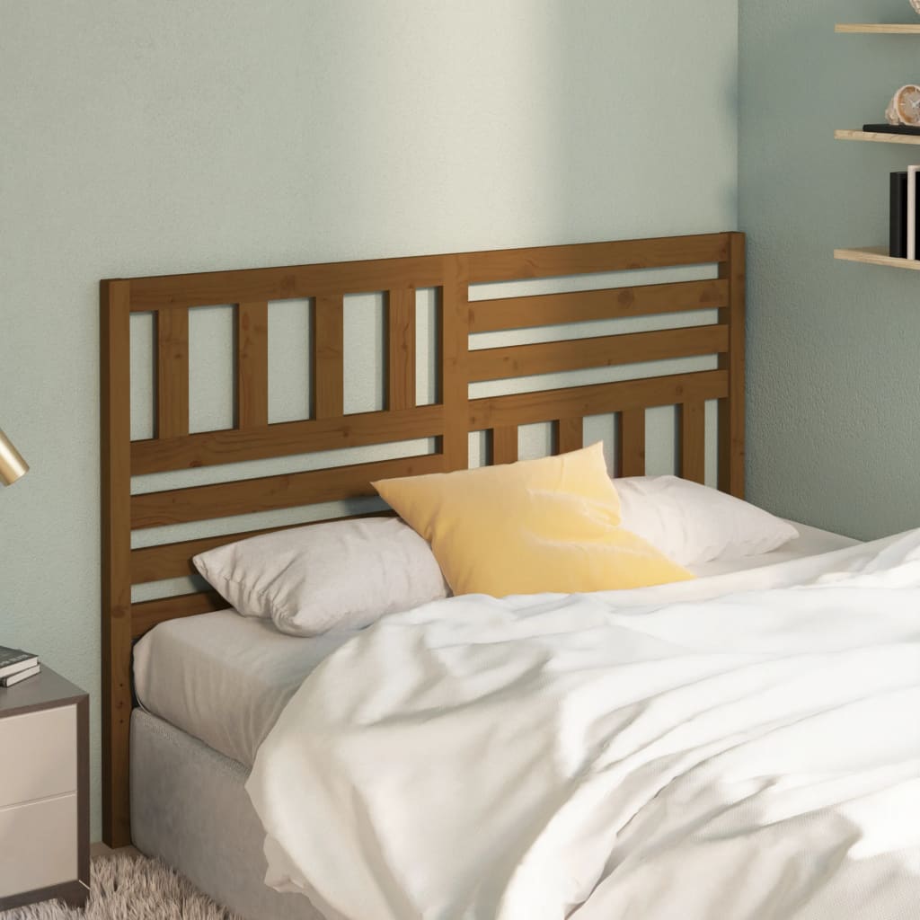 Bed Headboard Honey Brown 156x4x100 cm Solid Wood Pine