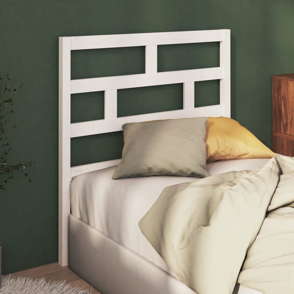 Bed Headboard White 96x4x100cm Solid Wood Pine