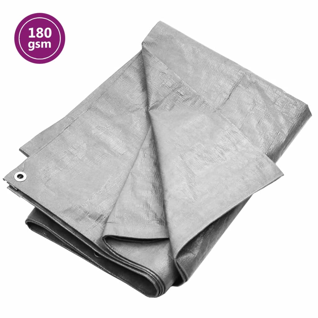 Tarpaulin 180 g/m2 4x6 m Grey HDPE