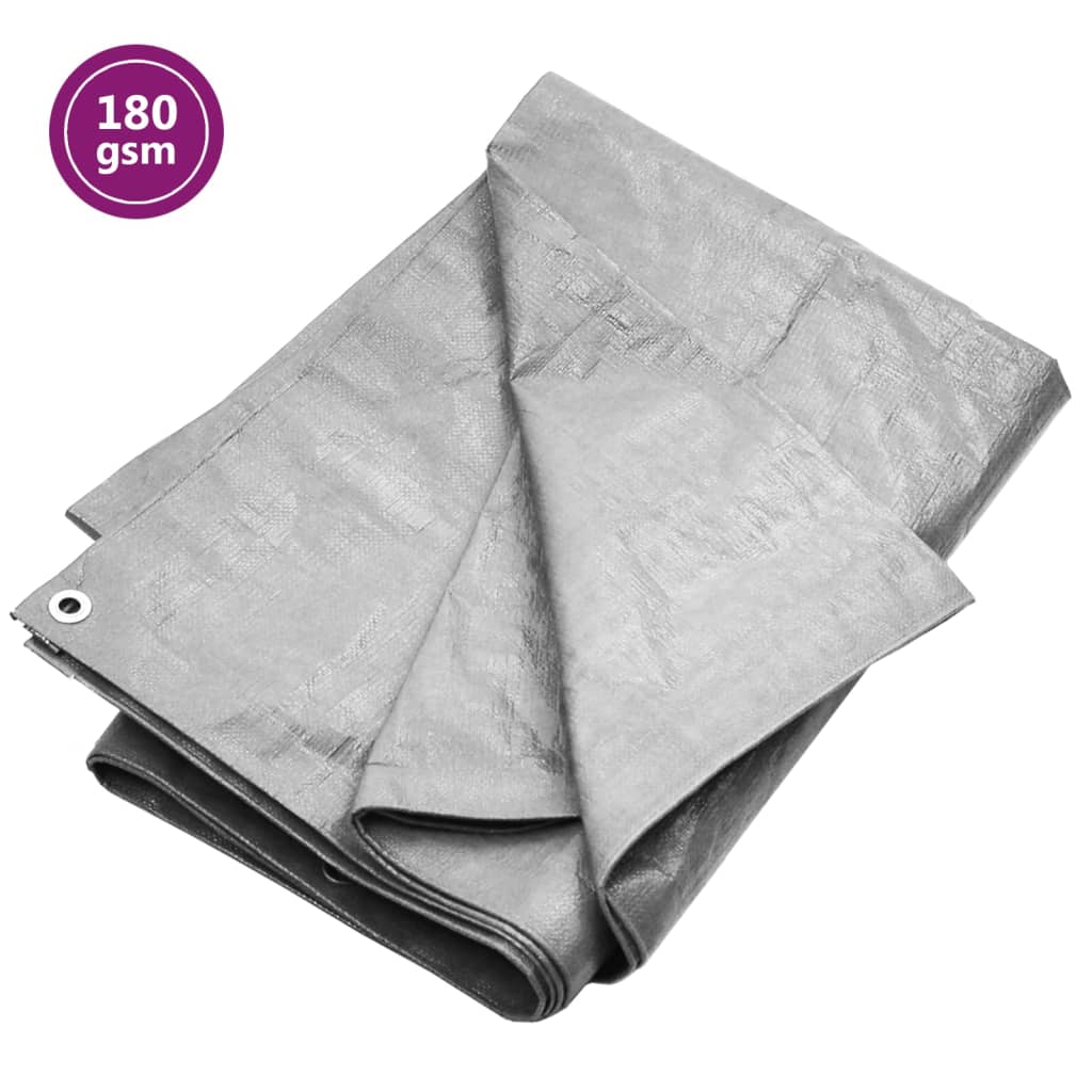 Tarpaulin 180 g/m2 6x6 m Grey HDPE