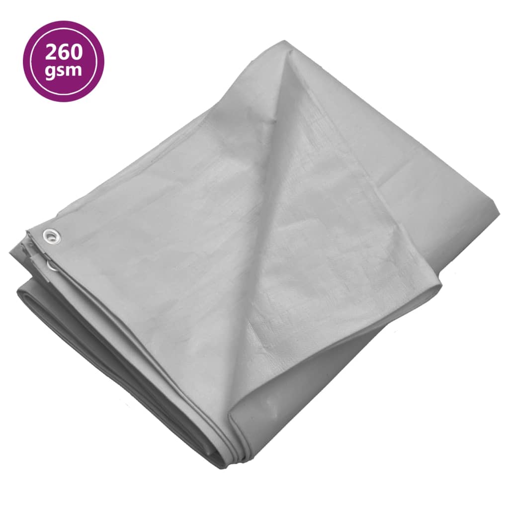 Tarpaulin 260 g/m2 3x5 m Grey HDPE