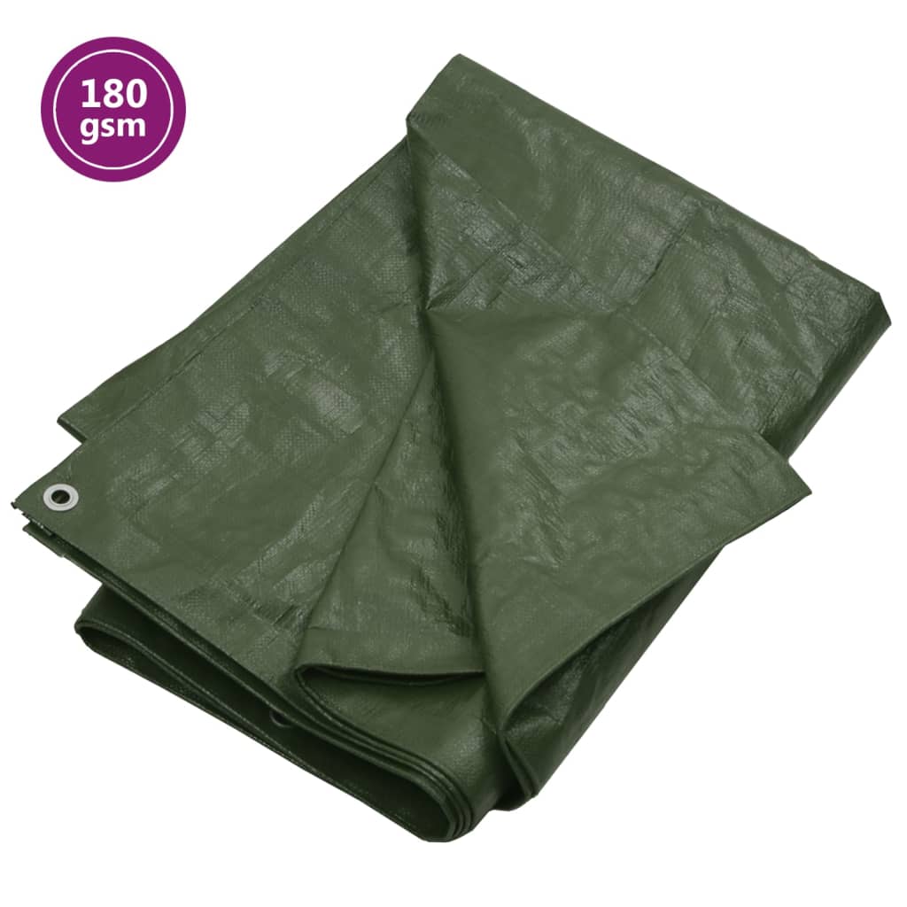 Tarpaulin 180 g/m2 6x6 m Green HDPE