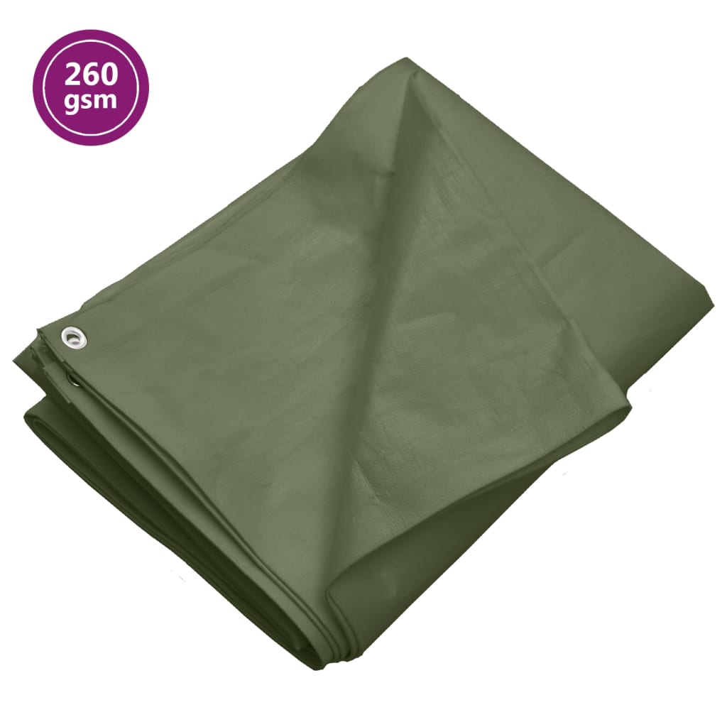 Tarpaulin 260 g/m2 6x8 m Green HDPE