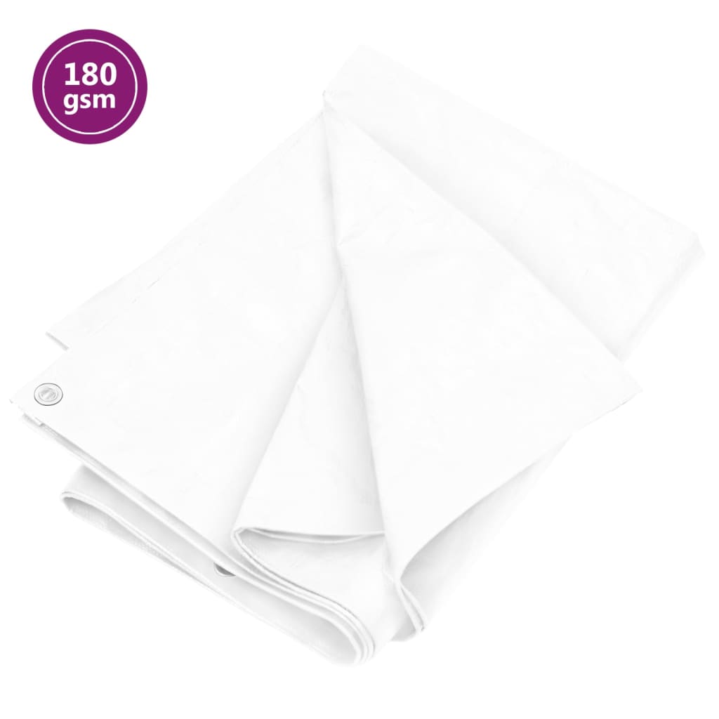 Tarpaulin 180 g/m2 6x6 m White HDPE