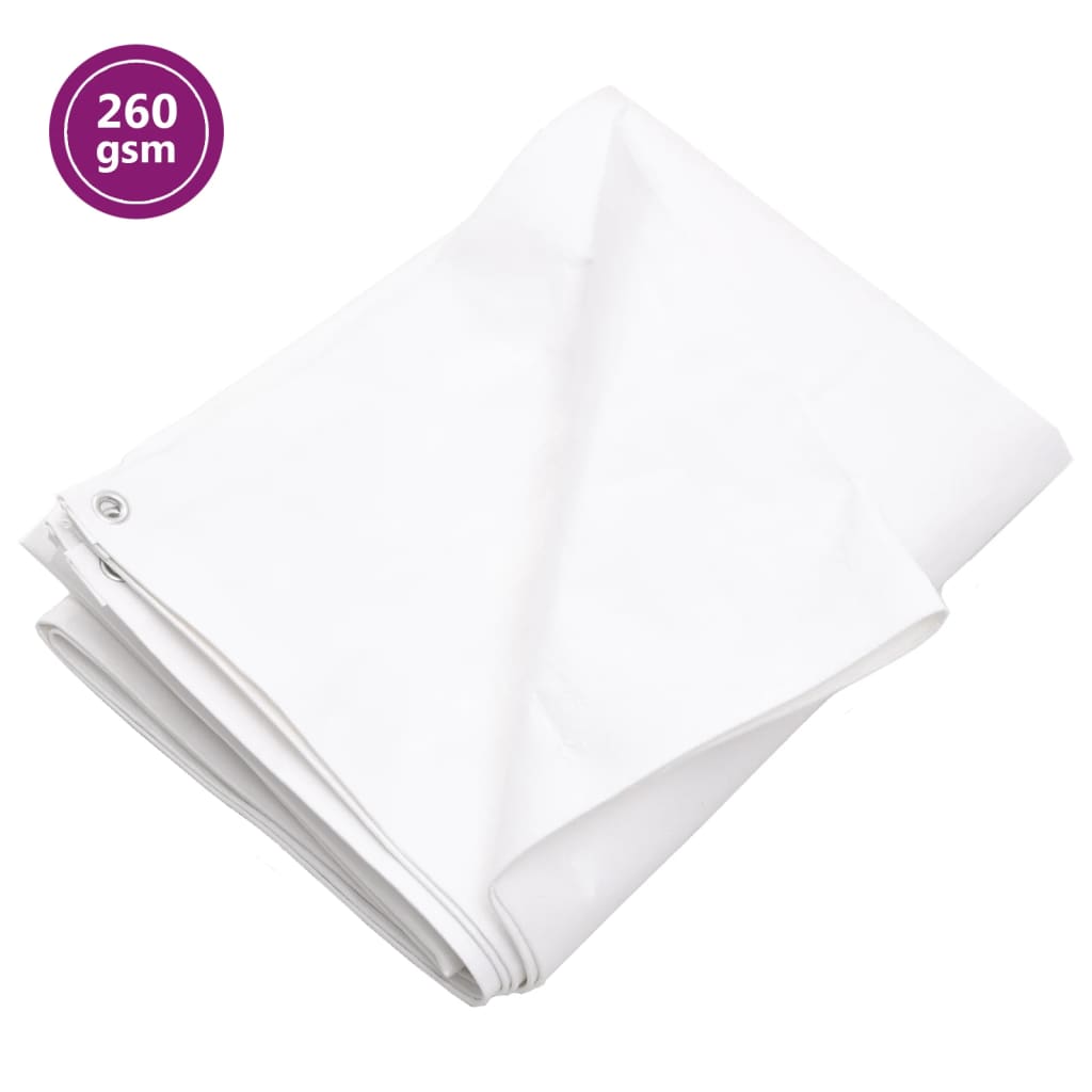 Tarpaulin 260 g/m2 6x12 m White HDPE