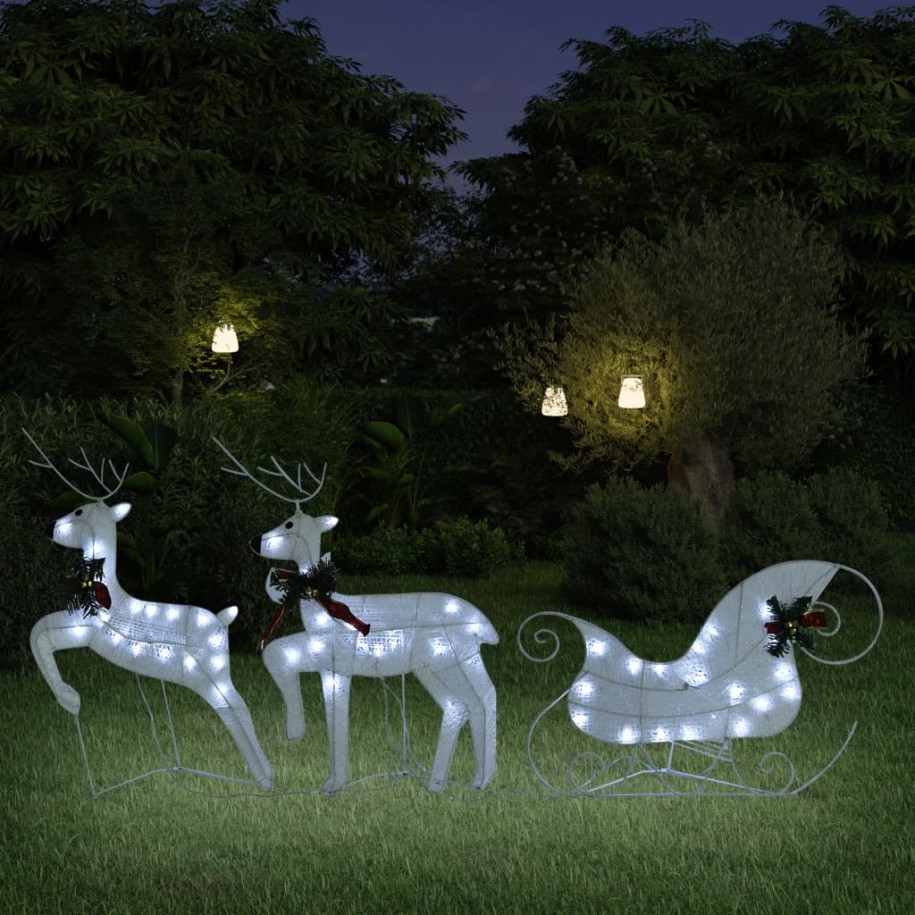 Roche Reindeer Sleigh Decoration 60 LEDs Outdoor White