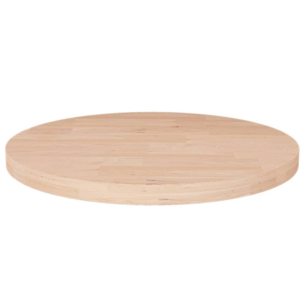 Round Table Top Ã ̃50x2,5 cm Untreated Solid Wood Oak