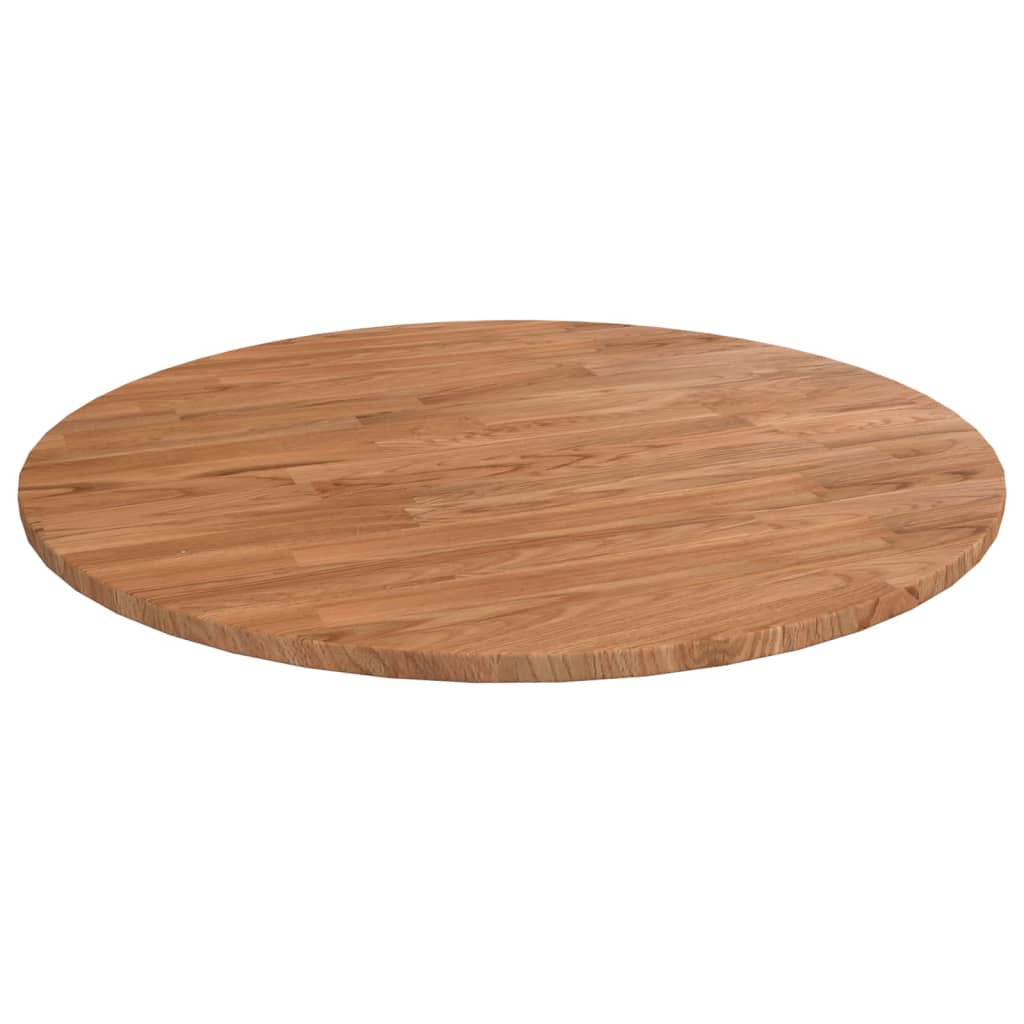 Round Table Top Light Brown Ã ̃60x1.5 cm Treated Solid Wood Oak