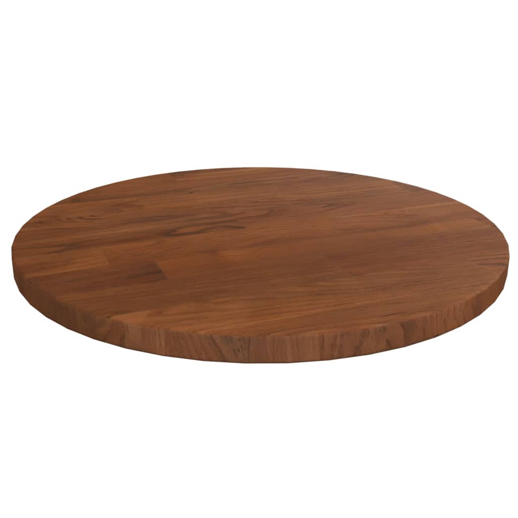 Round Table Top Dark Brown Ã ̃30x1.5 cm Treated Solid Wood Oak
