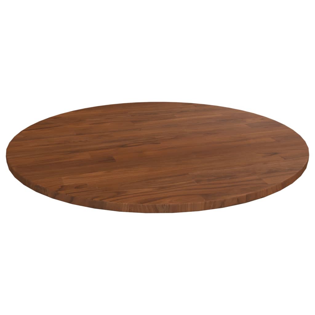 Round Table Top Dark Brown Ã ̃60x1.5 cm Treated Solid Wood Oak