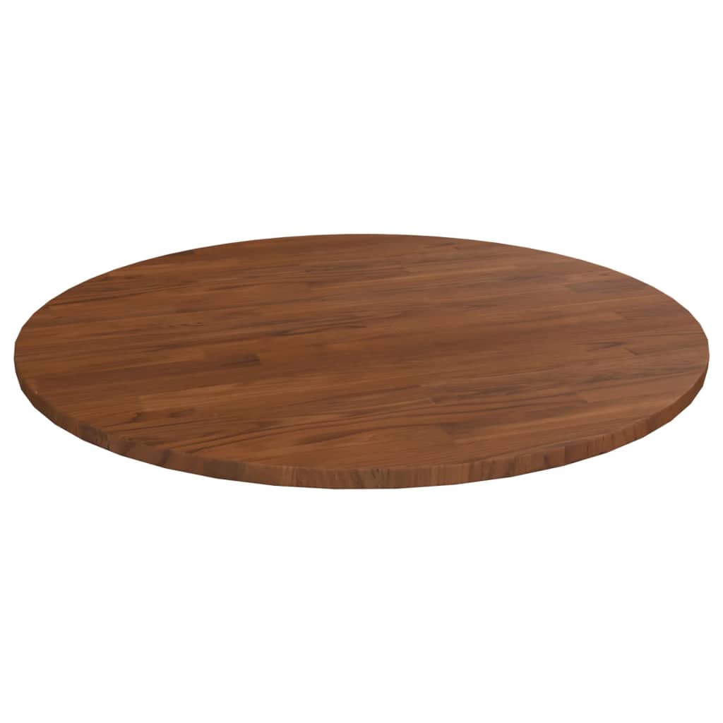 Round Table Top Dark Brown Ã ̃70x1.5 cm Treated Solid Wood Oak