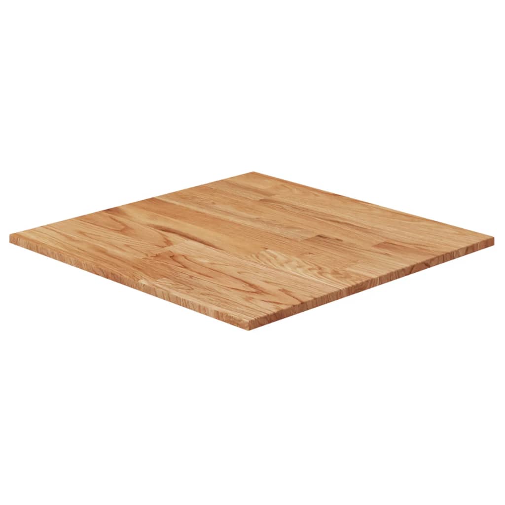 Square Table Top Light Brown 60x60x1.5cm Treated Solid Wood Oak