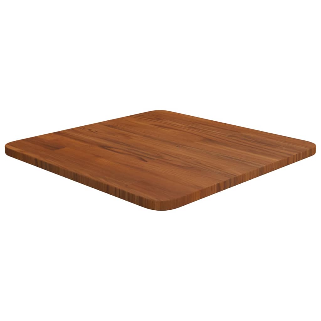 Square Table Top Dark Brown 40x40x1.5cm Treated Solid Wood Oak