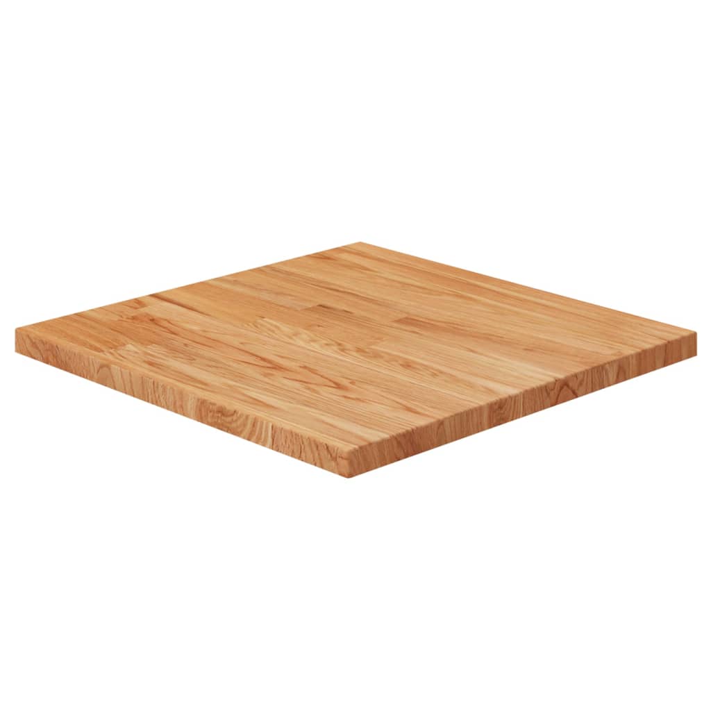 Square Table Top Light Brown 50x50x2.5cm Treated Solid Wood Oak