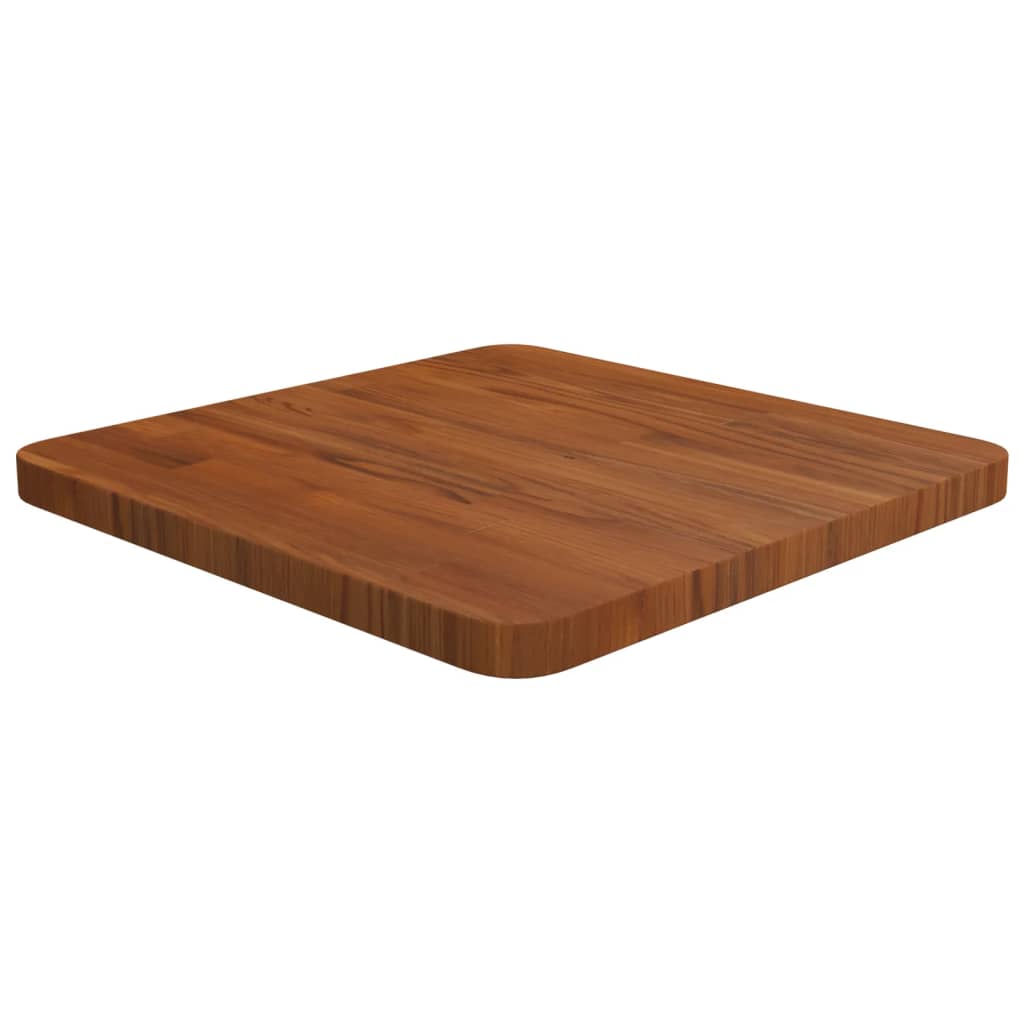 Square Table Top Dark Brown 40x40x2.5cm Treated Solid Wood Oak