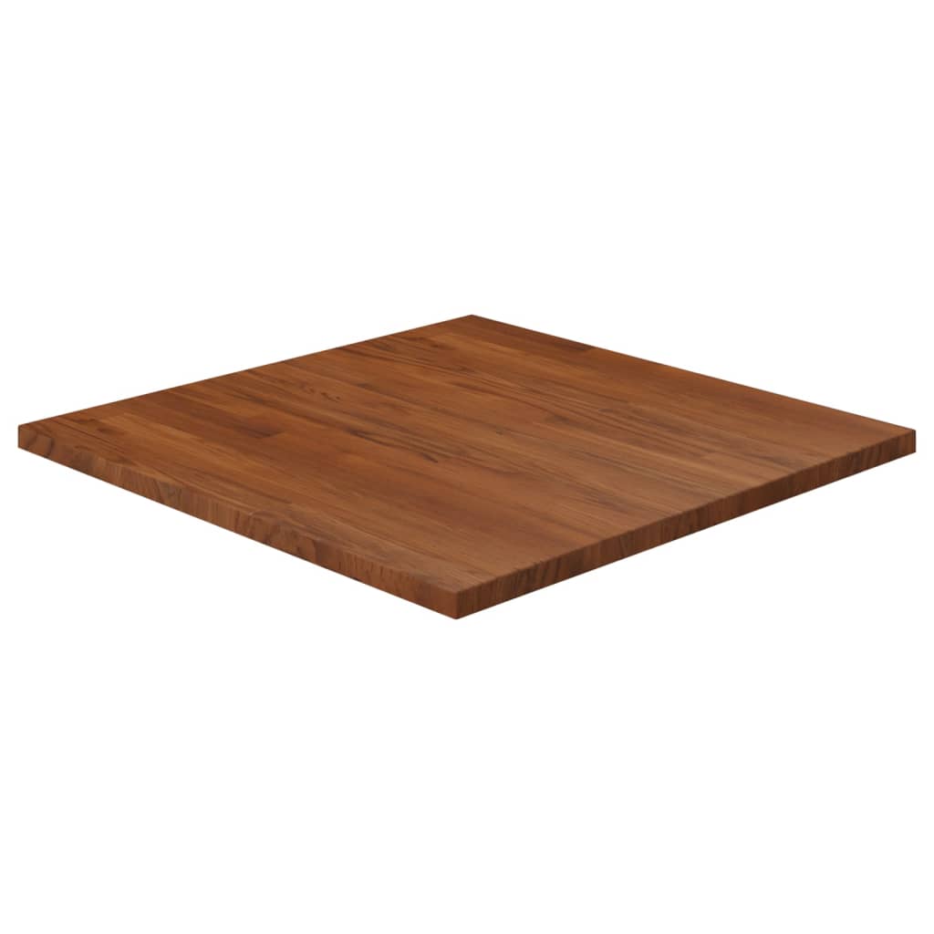 Square Table Top Dark Brown 70x70x2.5cm Treated Solid Wood Oak