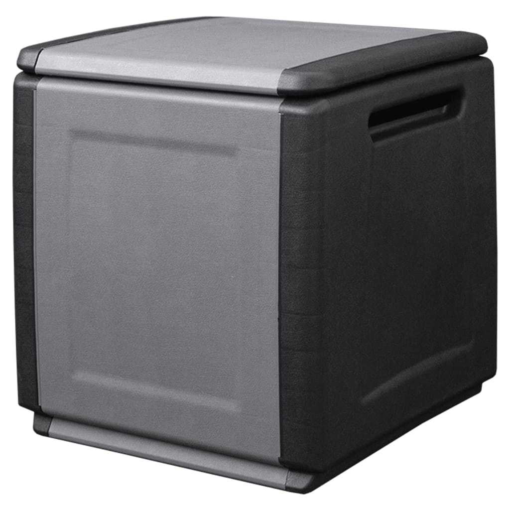 Garden Storage Box 54x53x57 cm 130 L Dark Grey and Black