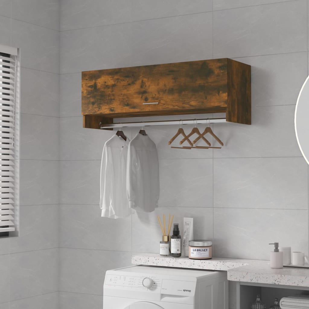 Wardrobe Smoked Oak 100x32.5x35cm Engineered Wood