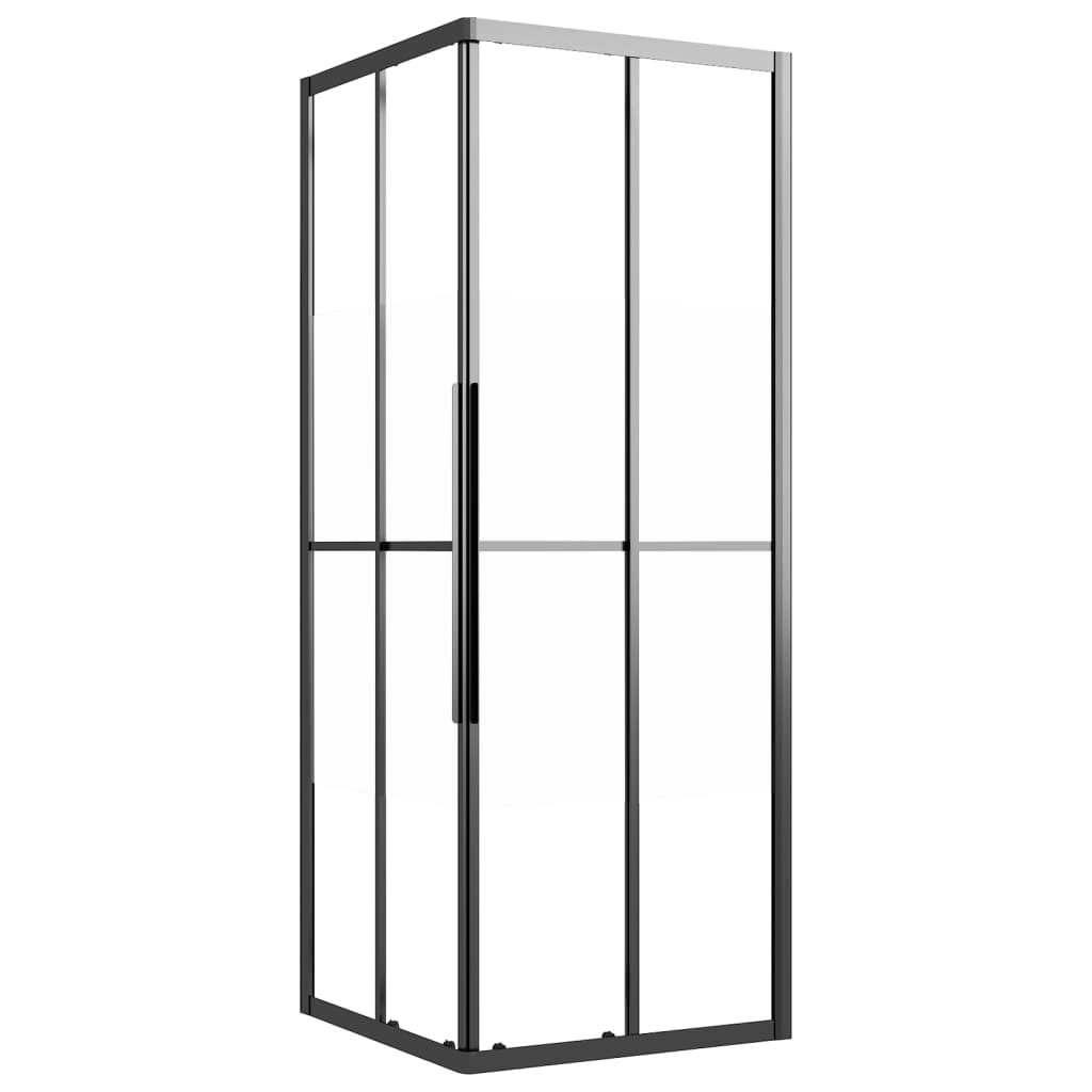 Shower Cabin Half Frosted ESG 80x80x180 cm Black