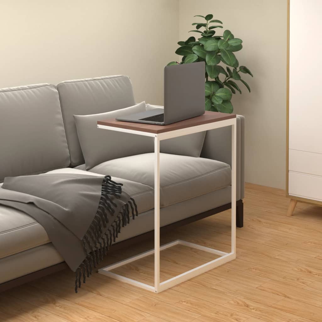 Side Table White 55x35x66 cm Engineered Wood