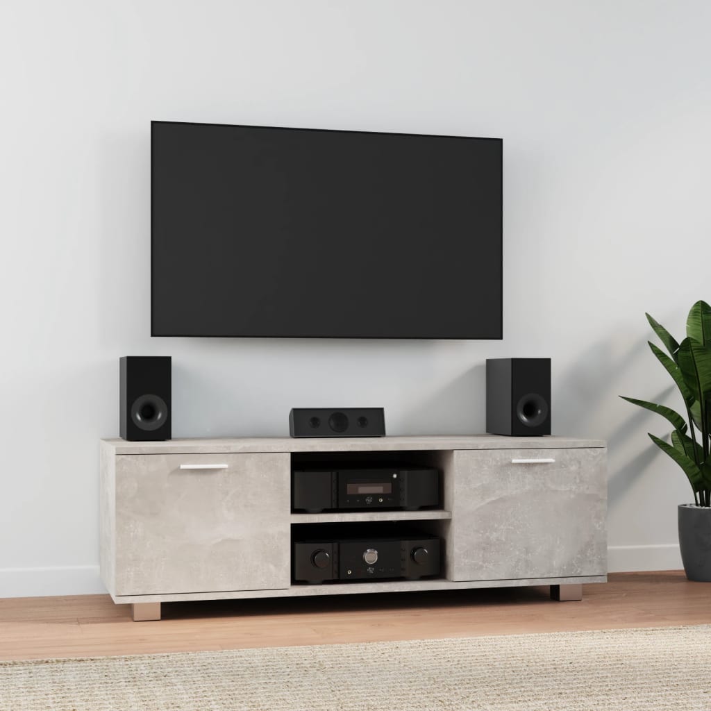 TV Cabinet Concrete Grey 120x40.5x35cm Engineered Wood