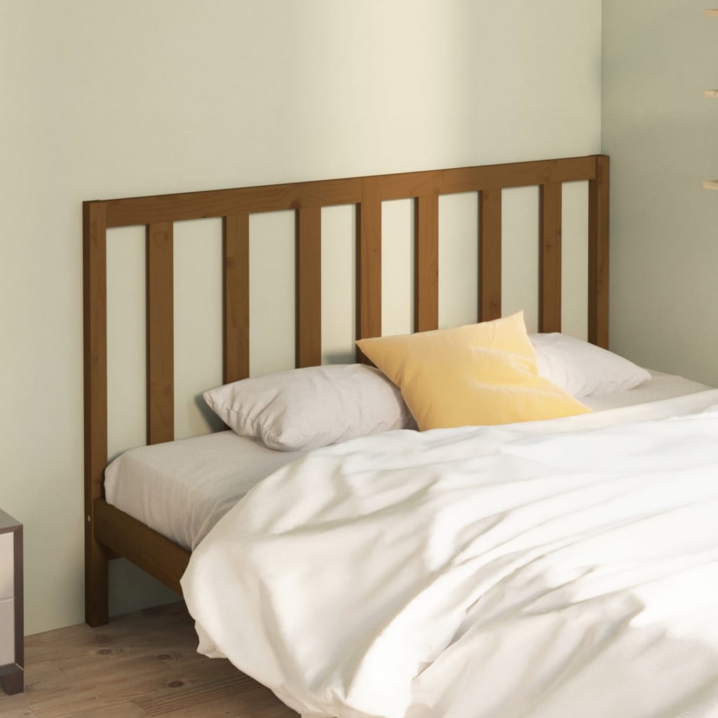 Bed Headboard Honey Brown 141x4x100 cm Solid Wood Pine