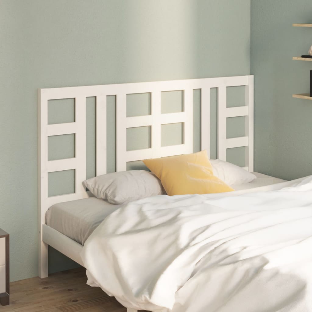 Bed Headboard White 156x4x100cm Solid Wood Pine