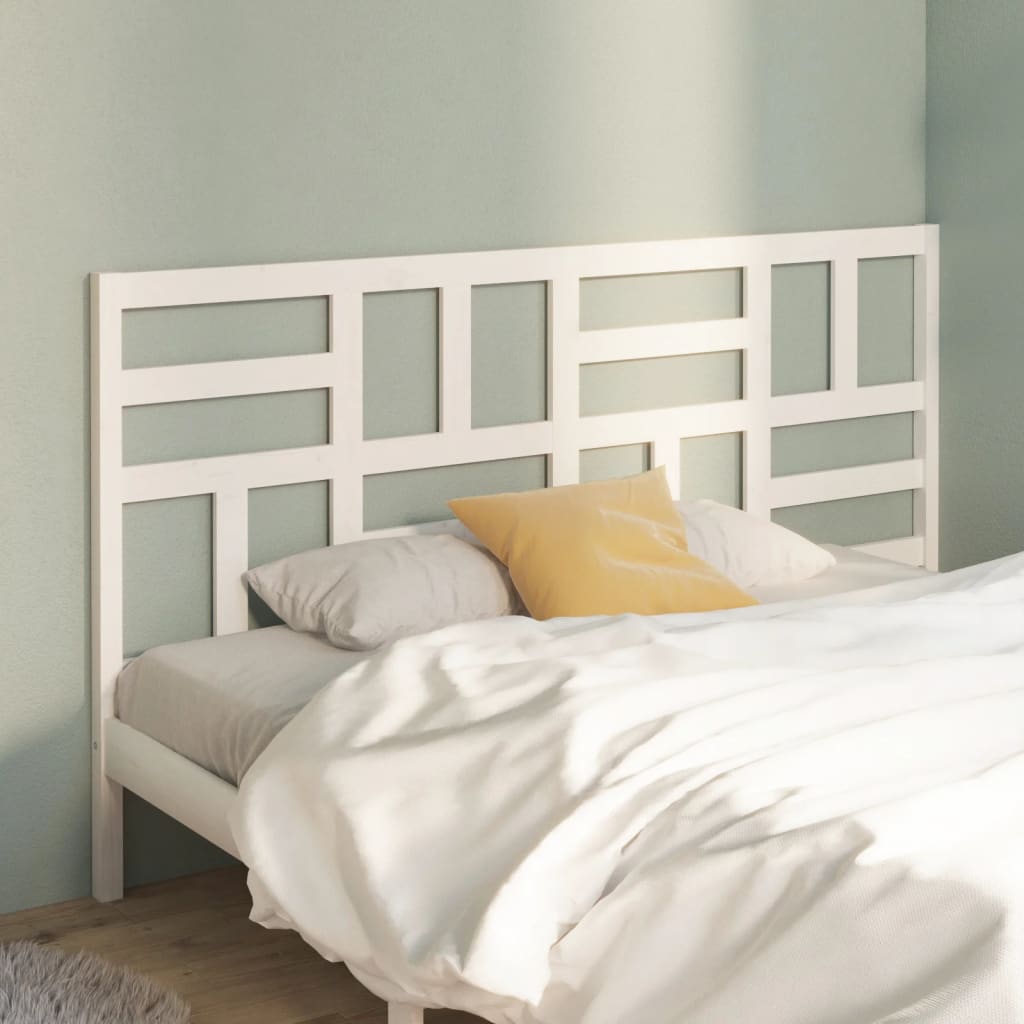 Bed Headboard White 186x4x104cm Solid Wood Pine