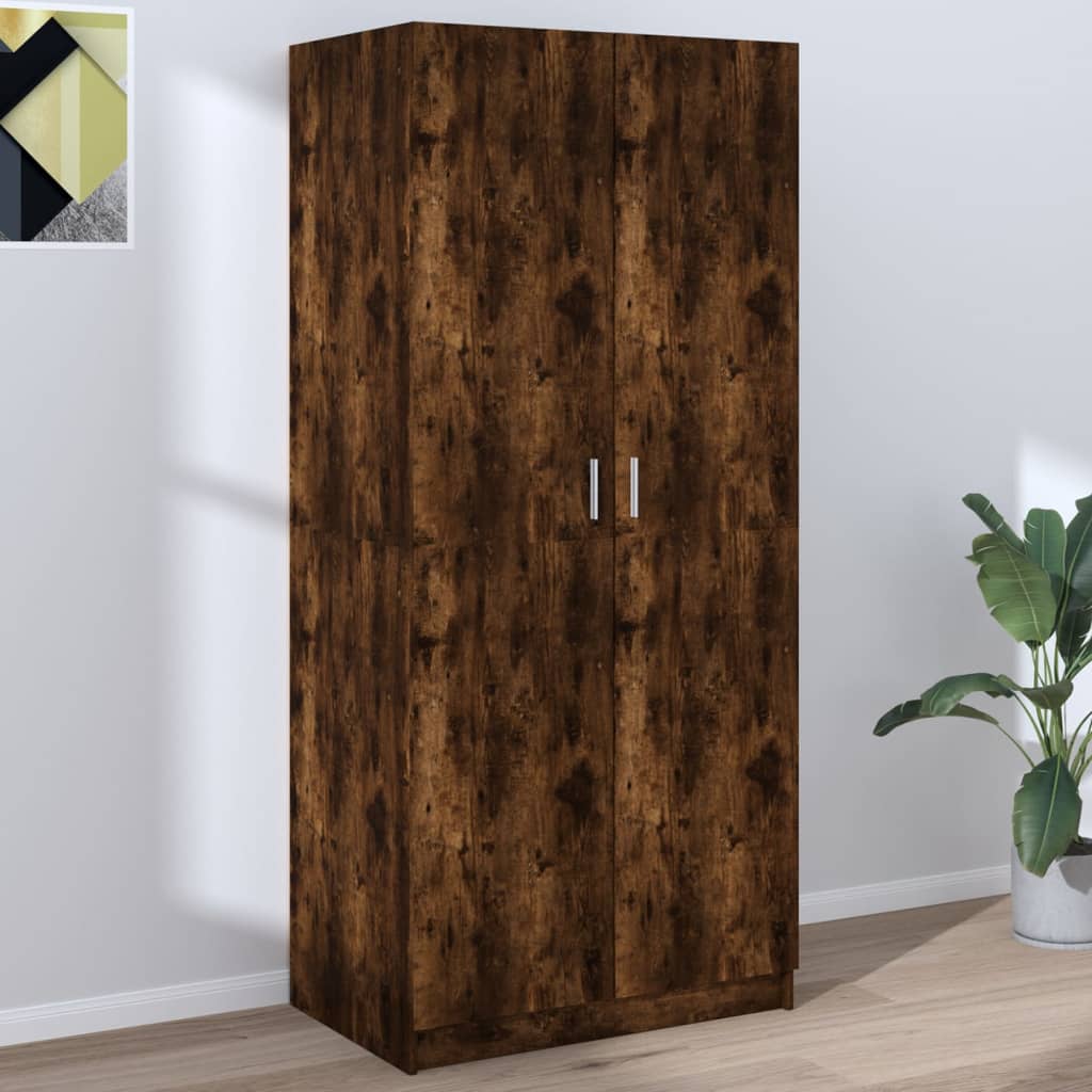 VALLETTA 2 Door Wardrobe Smoked Oak - 80cm