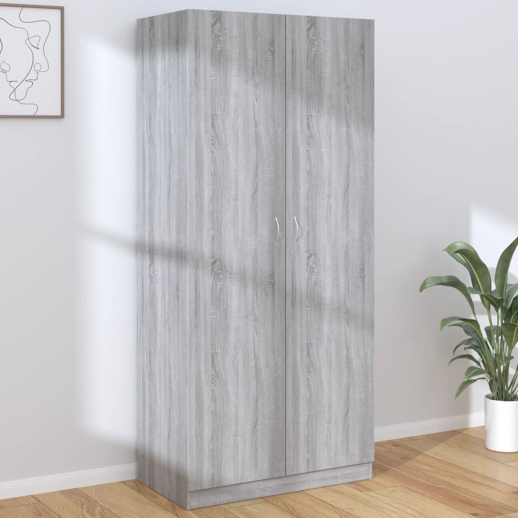 PECS 2 Door Wardrobe Grey Sonoma - 90cm