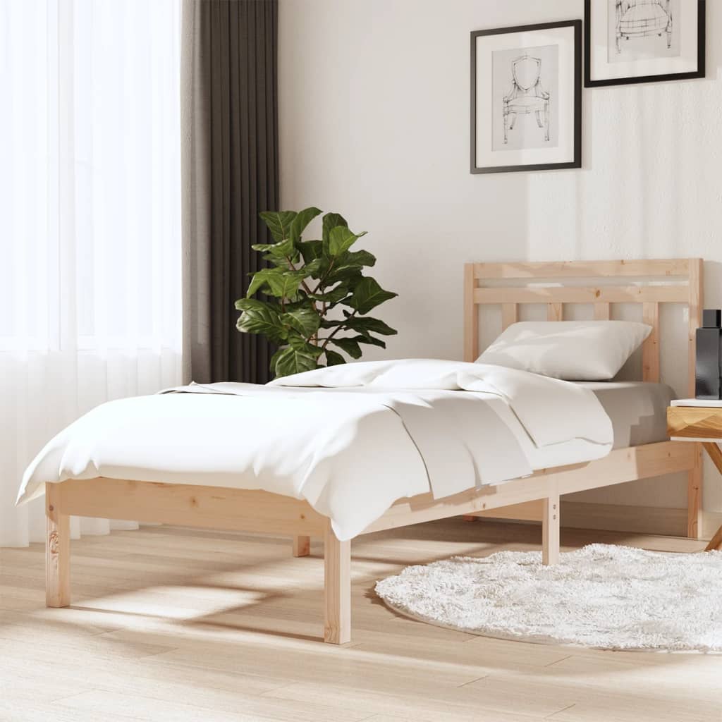 Bed Frame 75x190 cm Small Single Solid Wood