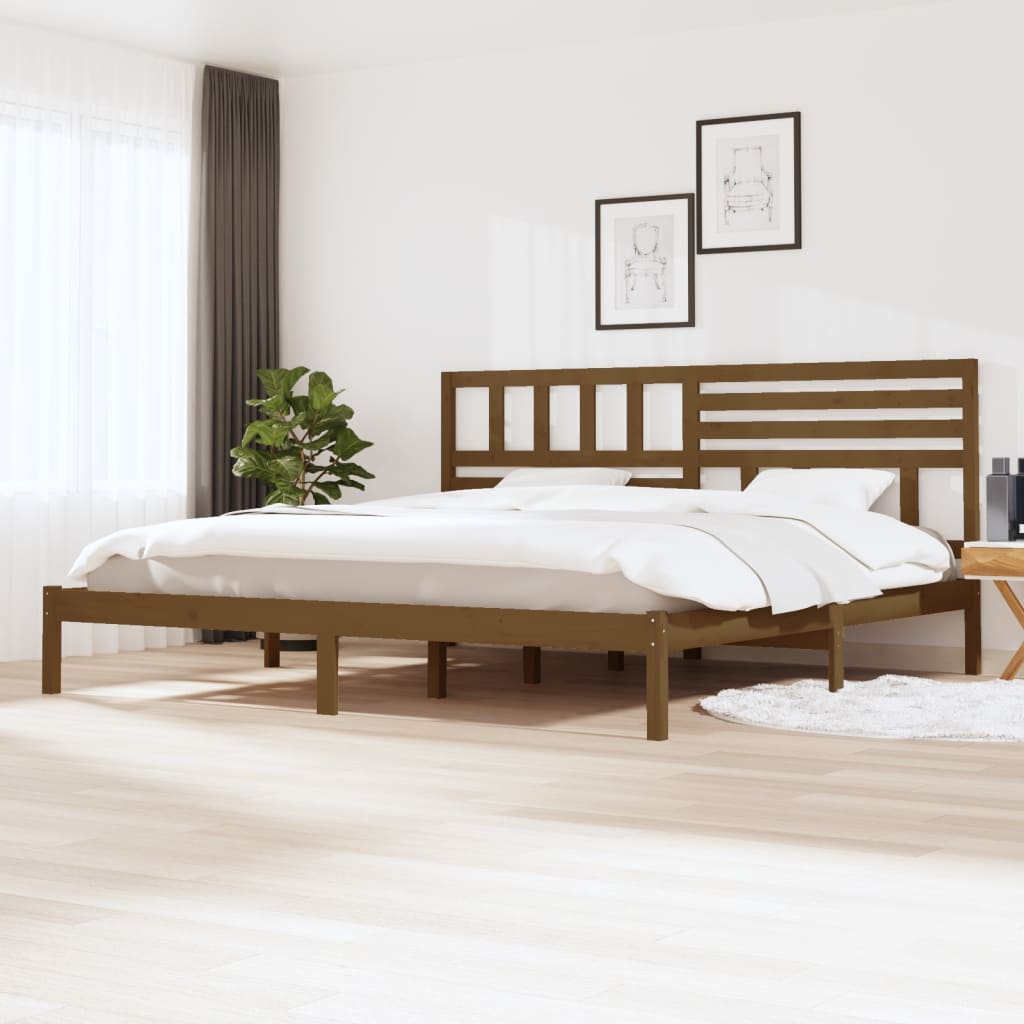 Bed Frame Honey Brown Solid Wood Pine 200x200 cm