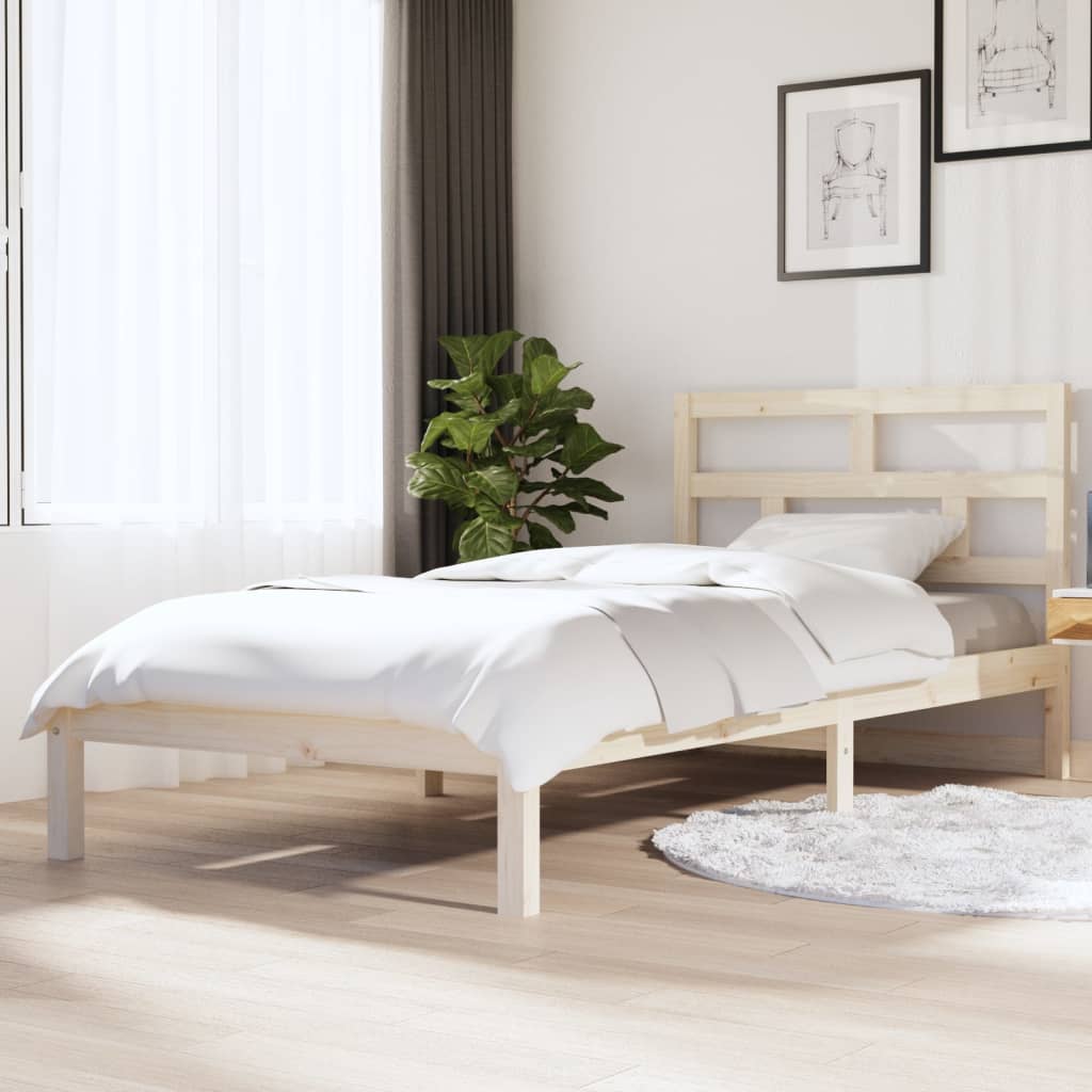 Bed Frame Solid Wood Pine 90x200 cm