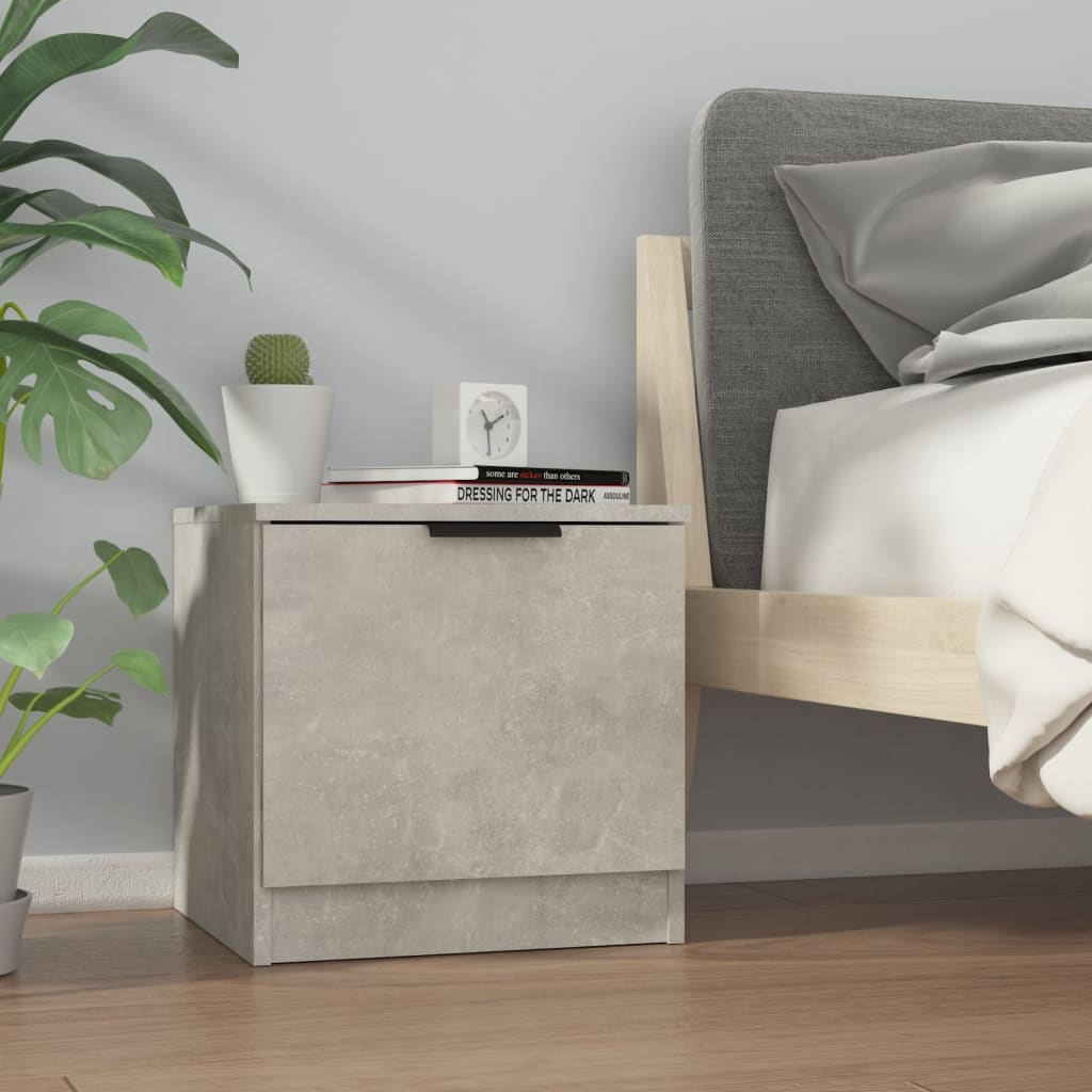 Bedside Table - MESA Nightstand Concrete Grey 40cm