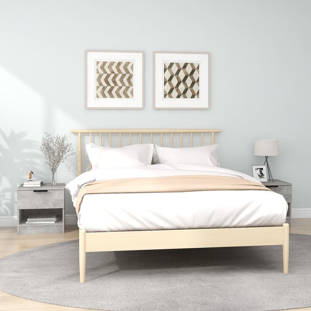 Bedside Cabinets 2 Pieces Concrete Grey Engineered Wood