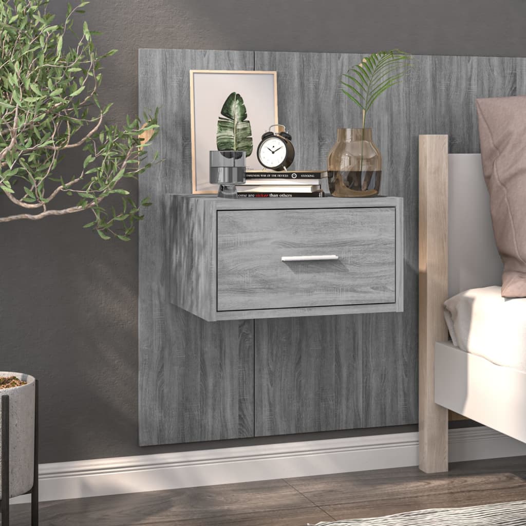 Bedside Table - Jemi Ada Nightstand Grey Sonoma 48.5cm