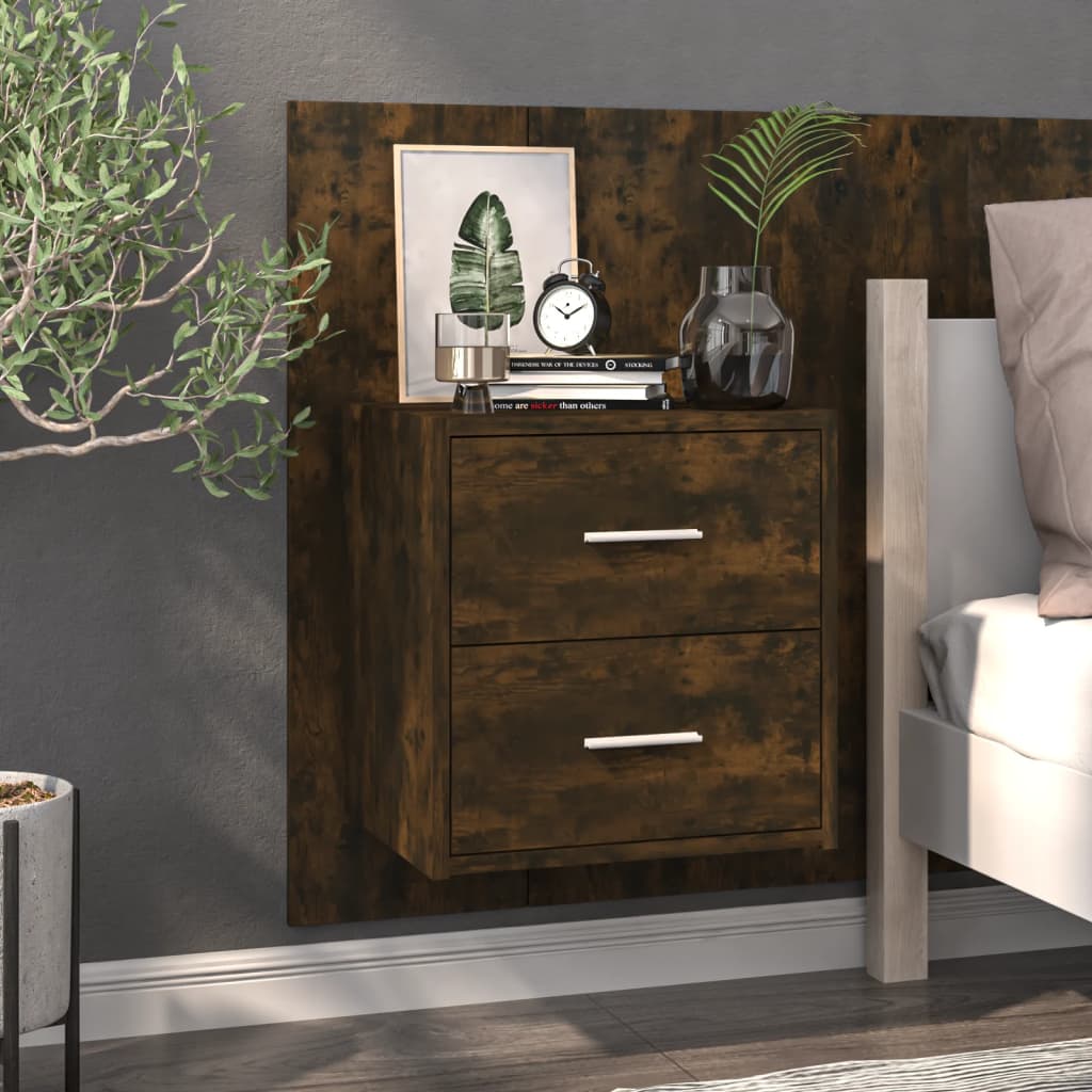 Bedside Table - Jemi Moe Nightstand Smoked Oak 48.5cm